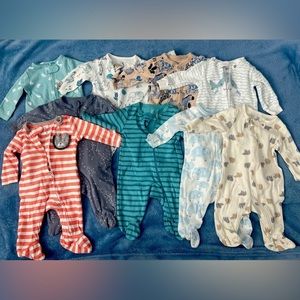 9 Bundle of Baby Carter's Bundle of Just One You Baby Footed Pajamas - Size 3M